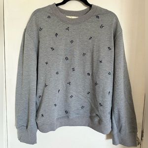 GRAY ZODIAC SWEATER NWOT